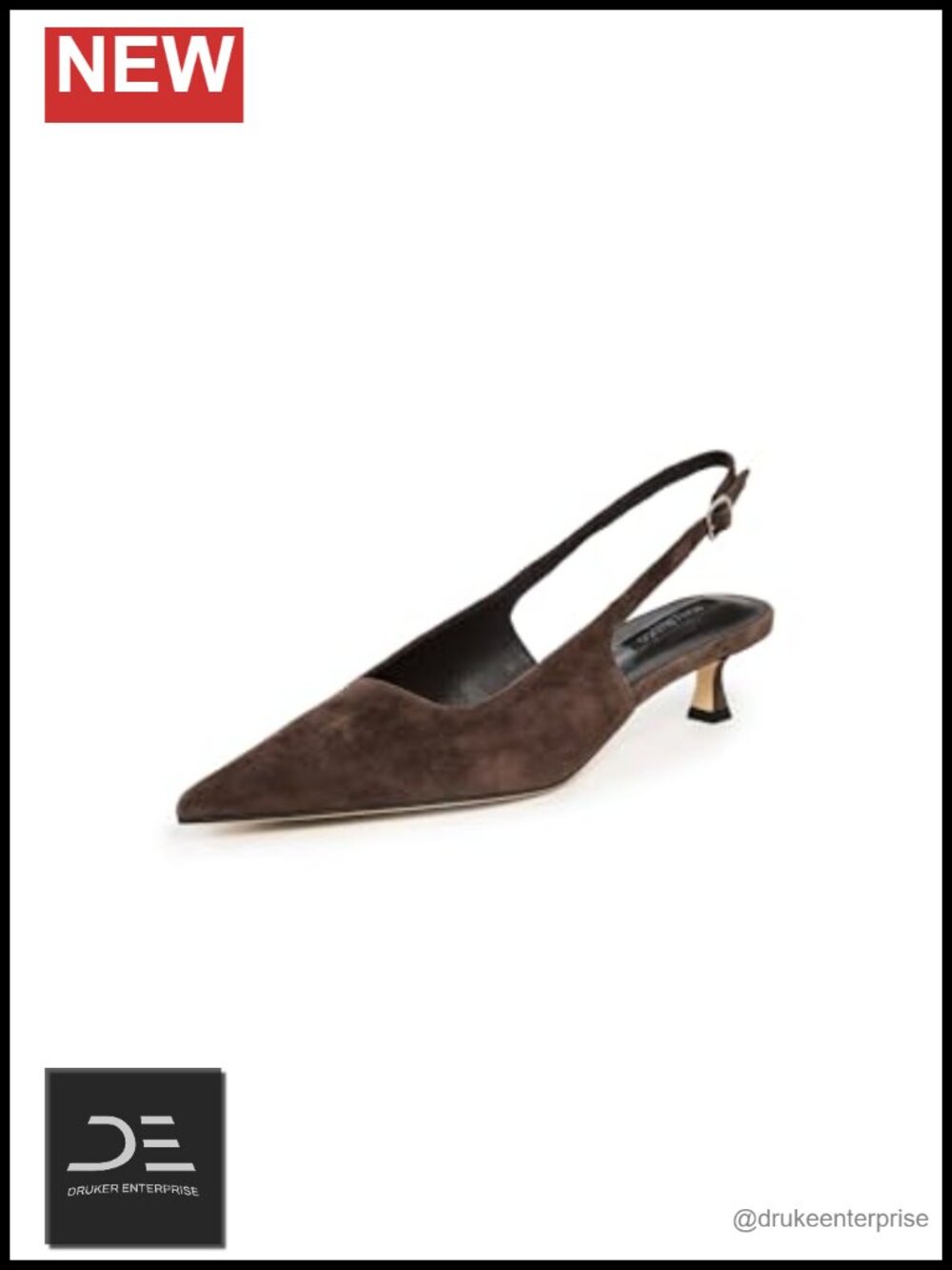 Suede Kitten Heel Slingback Pointed Toe Pumps